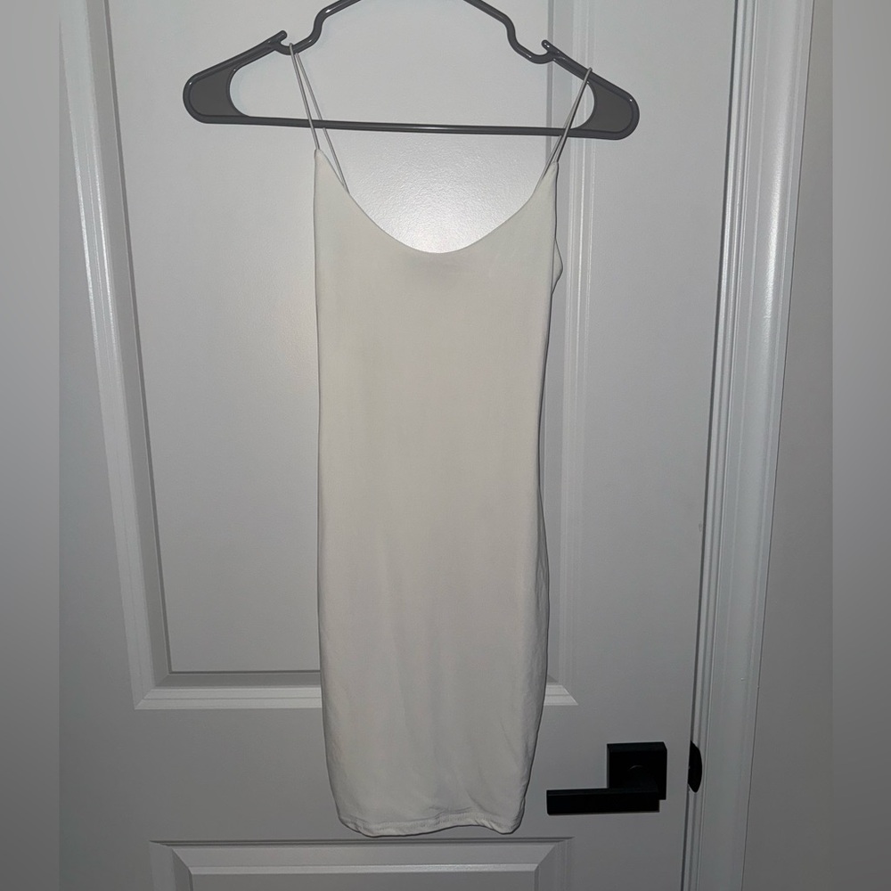 PrettyLittleThing White Slinky Bodycon Dress